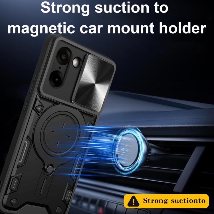 For OnePlus Ace 5 Racing / Nord CE5 CD Texture Sliding Camshield Magnetic Holder Phone Case