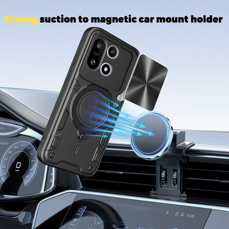 For OnePlus 15 5G CD Texture Sliding Camshield Magnetic Holder Phone Case