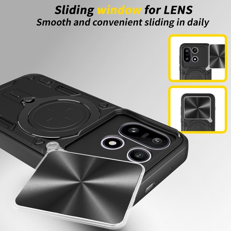 For OnePlus 15 5G CD Texture Sliding Camshield Magnetic Holder Phone Case