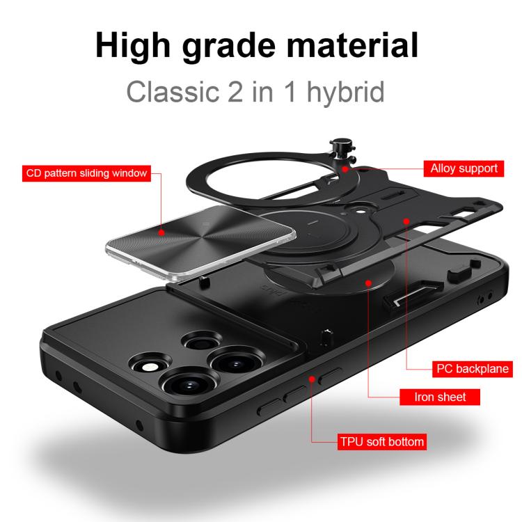 For OnePlus Nord 6 5G CD Texture Sliding Camshield Magnetic Holder Phone Case