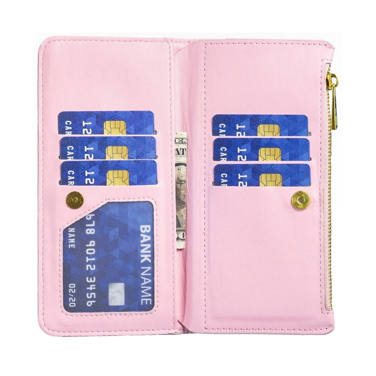 For Samsung Galaxy Z Fold5 Diamond Lattice Zipper Wallet Leather Flip Phone Case