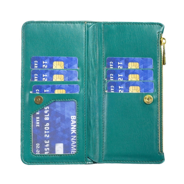 For Samsung Galaxy Z Fold5 Diamond Lattice Zipper Wallet Leather Flip Phone Case