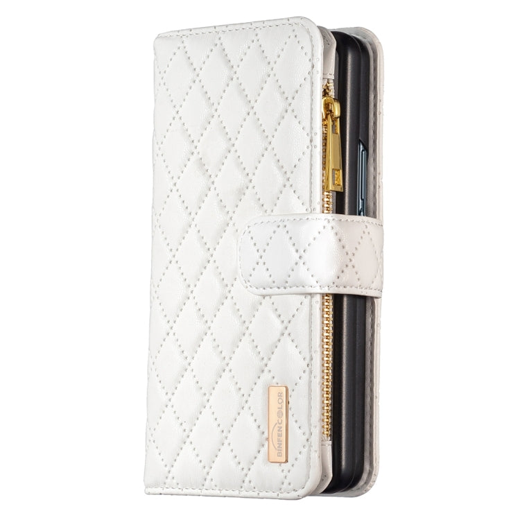 For Samsung Galaxy Z Fold5 Diamond Lattice Zipper Wallet Leather Flip Phone Case