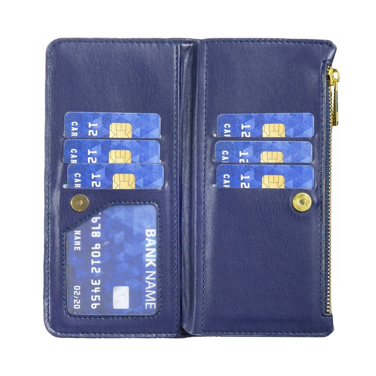 For Samsung Galaxy Z Fold5 Diamond Lattice Zipper Wallet Leather Flip Phone Case
