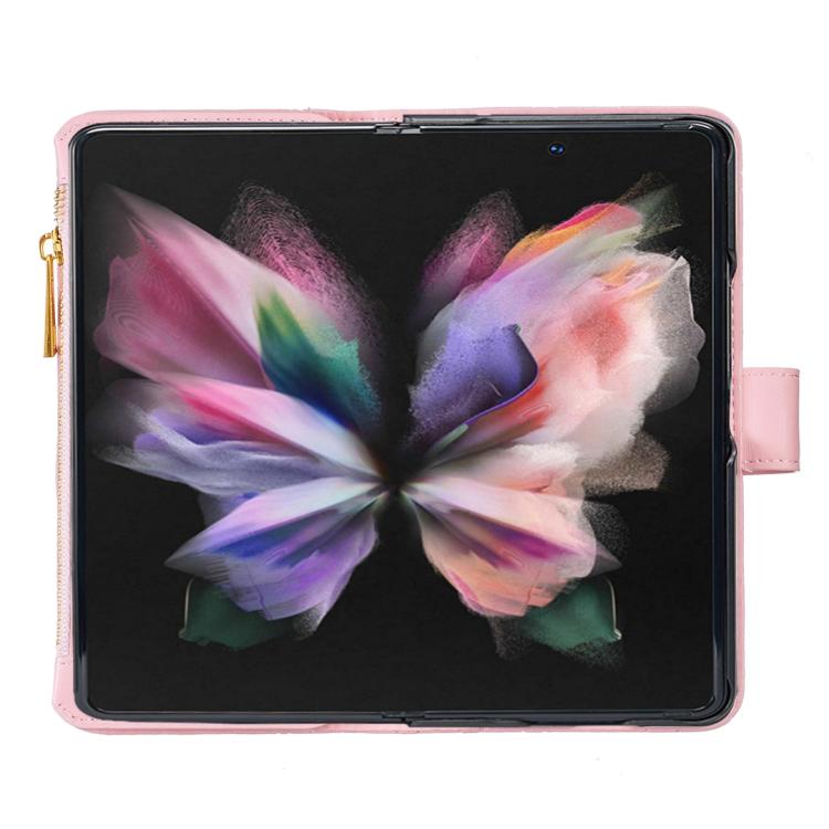 For Samsung Galaxy Z Fold6 Diamond Lattice Zipper Wallet Leather Flip Phone Case