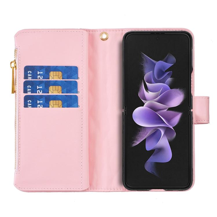 For Samsung Galaxy Z Fold6 Diamond Lattice Zipper Wallet Leather Flip Phone Case