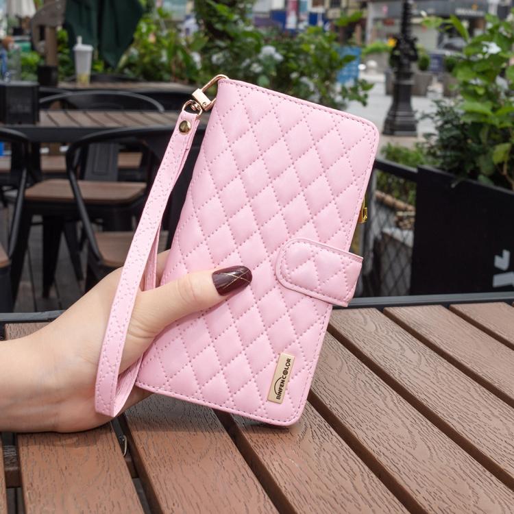 For Samsung Galaxy Z Fold6 Diamond Lattice Zipper Wallet Leather Flip Phone Case
