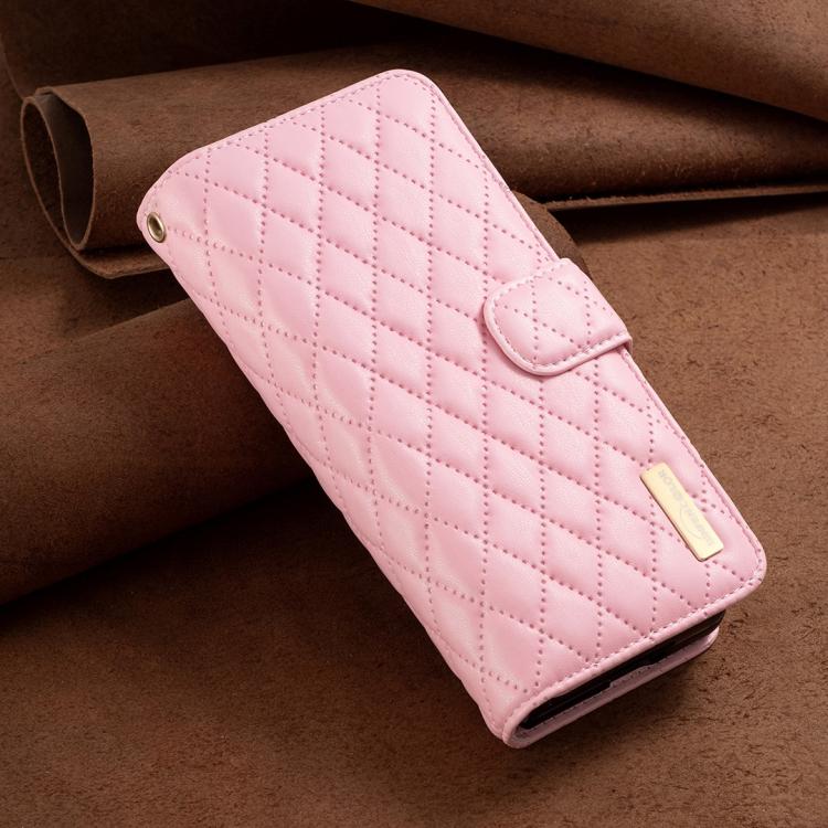 For Samsung Galaxy Z Fold6 Diamond Lattice Zipper Wallet Leather Flip Phone Case