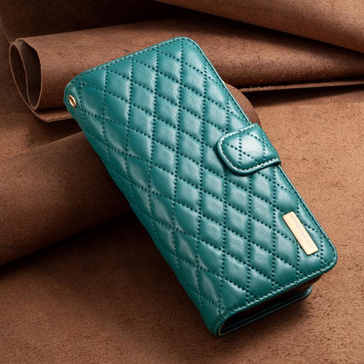 For Samsung Galaxy Z Fold6 Diamond Lattice Zipper Wallet Leather Flip Phone Case