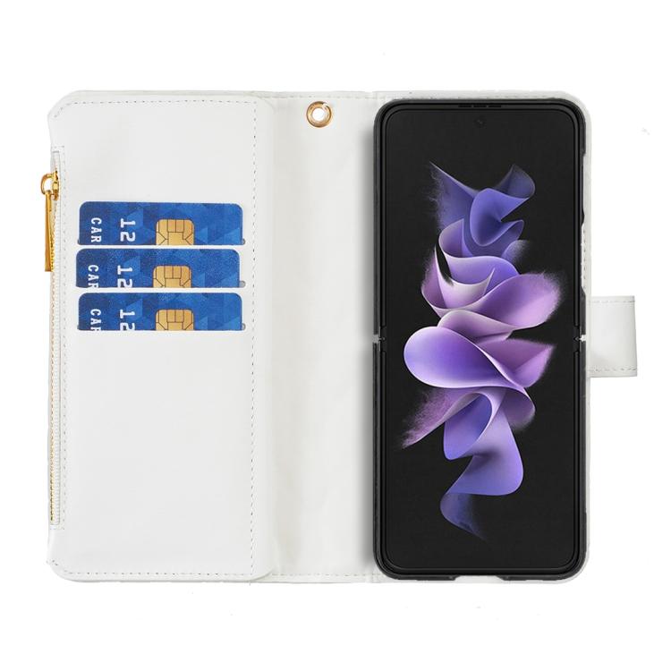 For Samsung Galaxy Z Fold6 Diamond Lattice Zipper Wallet Leather Flip Phone Case