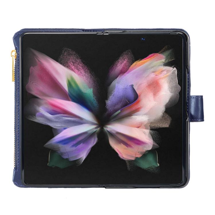 For Samsung Galaxy Z Fold6 Diamond Lattice Zipper Wallet Leather Flip Phone Case