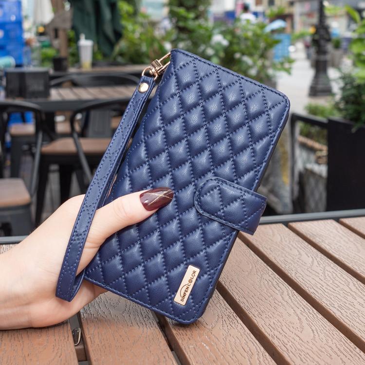 For Samsung Galaxy Z Fold6 Diamond Lattice Zipper Wallet Leather Flip Phone Case