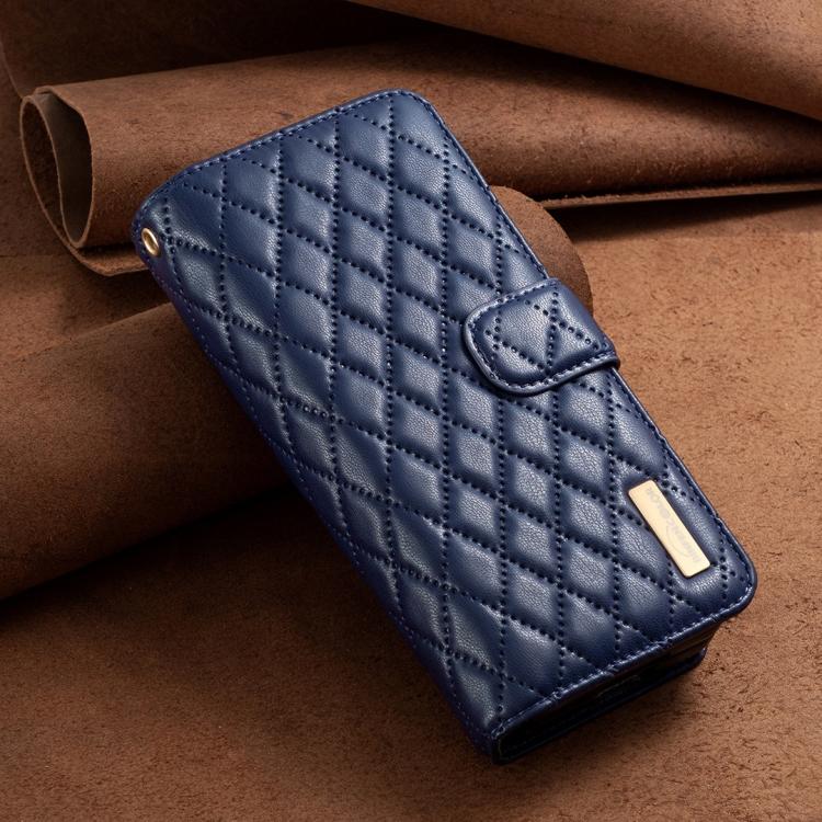 For Samsung Galaxy Z Fold6 Diamond Lattice Zipper Wallet Leather Flip Phone Case