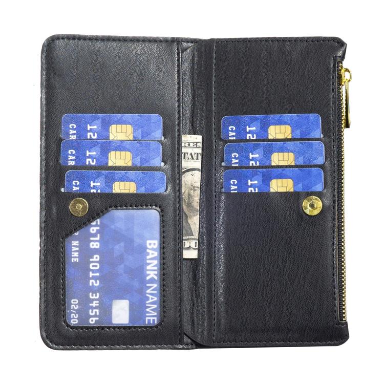 For Samsung Galaxy Z Fold7 Diamond Lattice Zipper Wallet Leather Flip Phone Case