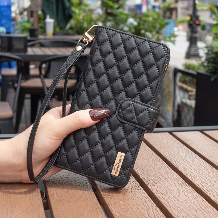 For Samsung Galaxy Z Fold7 Diamond Lattice Zipper Wallet Leather Flip Phone Case