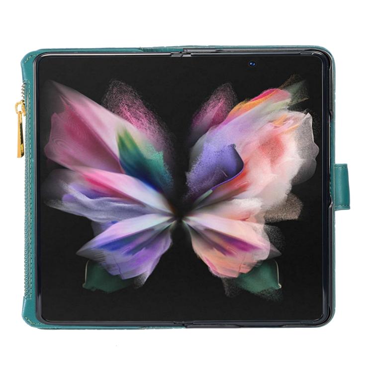 For Samsung Galaxy Z Fold7 Diamond Lattice Zipper Wallet Leather Flip Phone Case