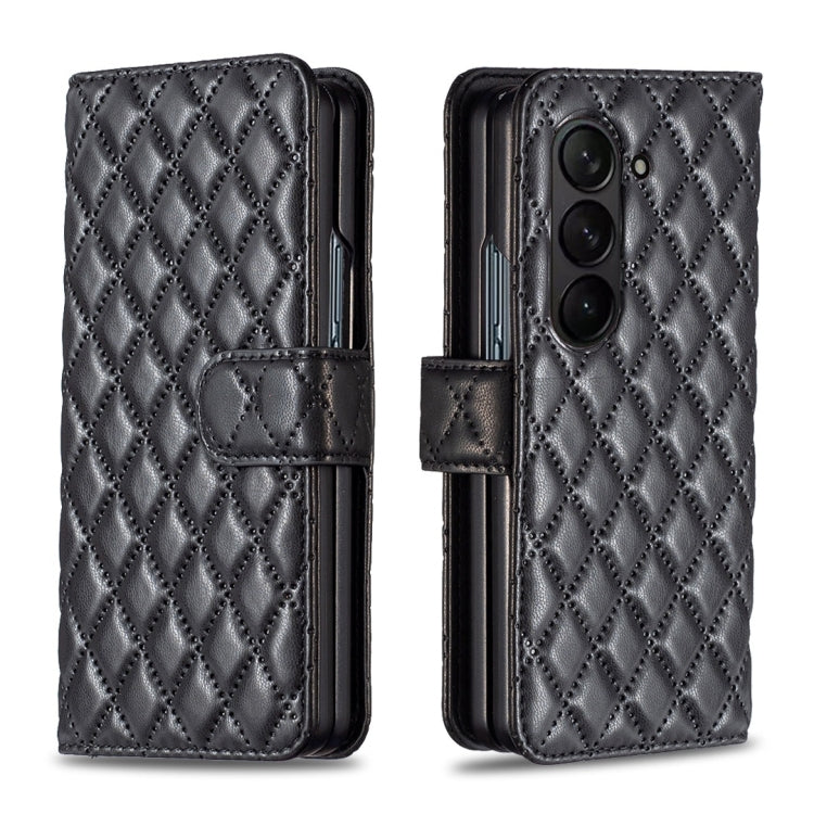 For Samsung Galaxy Z Fold4 Diamond Lattice Wallet Leather Flip Phone Case