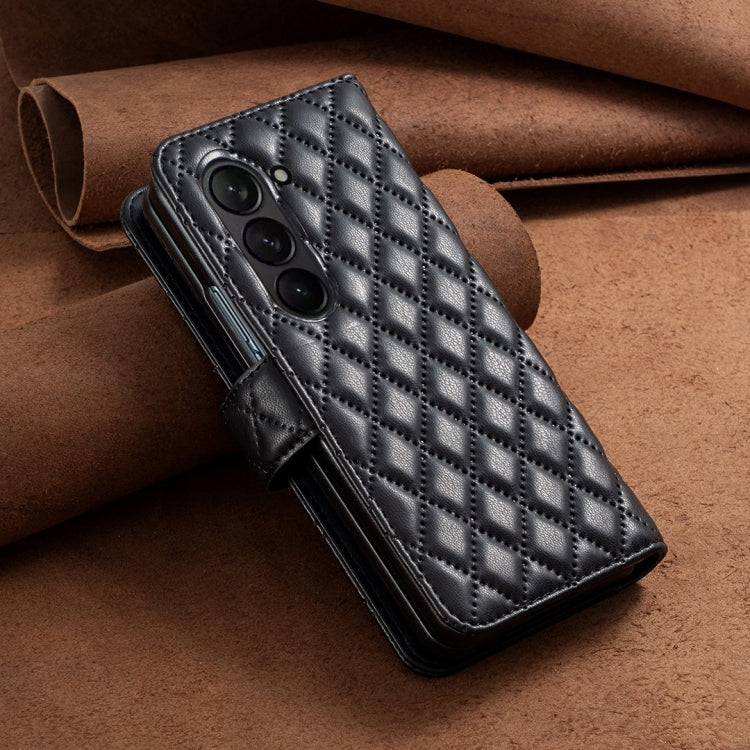 For Samsung Galaxy Z Fold4 Diamond Lattice Wallet Leather Flip Phone Case