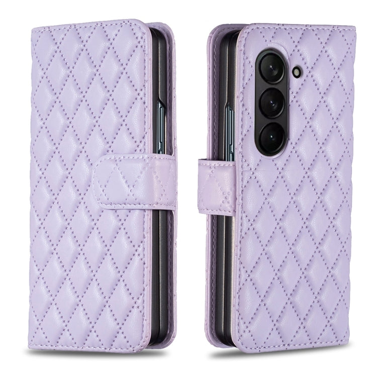 For Samsung Galaxy Z Fold4 Diamond Lattice Wallet Leather Flip Phone Case