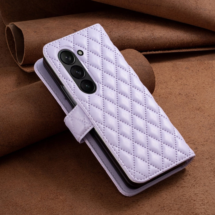 For Samsung Galaxy Z Fold4 Diamond Lattice Wallet Leather Flip Phone Case