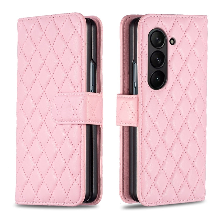 For Samsung Galaxy Z Fold4 Diamond Lattice Wallet Leather Flip Phone Case