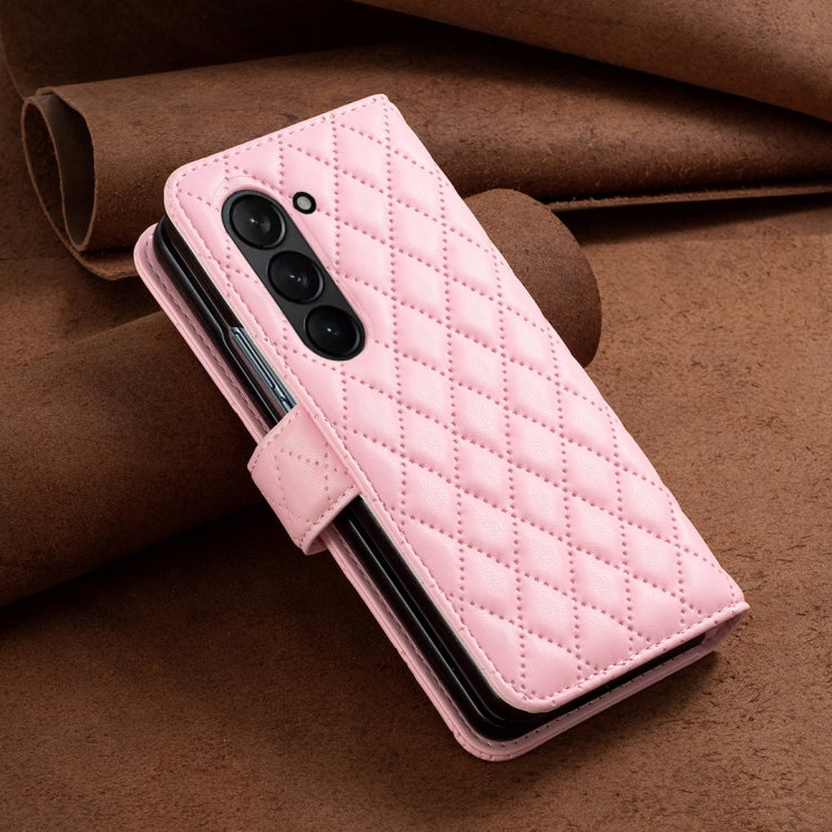 For Samsung Galaxy Z Fold4 Diamond Lattice Wallet Leather Flip Phone Case