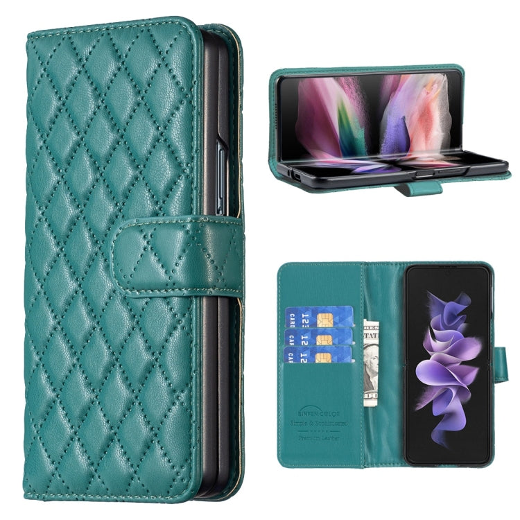 For Samsung Galaxy Z Fold4 Diamond Lattice Wallet Leather Flip Phone Case