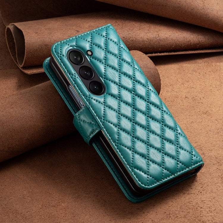 For Samsung Galaxy Z Fold4 Diamond Lattice Wallet Leather Flip Phone Case