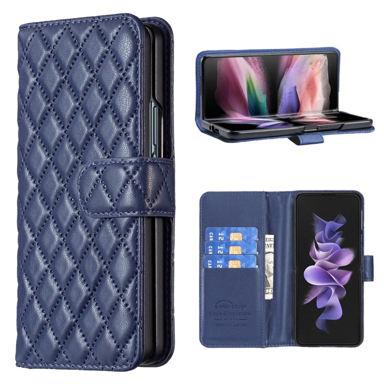 For Samsung Galaxy Z Fold4 Diamond Lattice Wallet Leather Flip Phone Case
