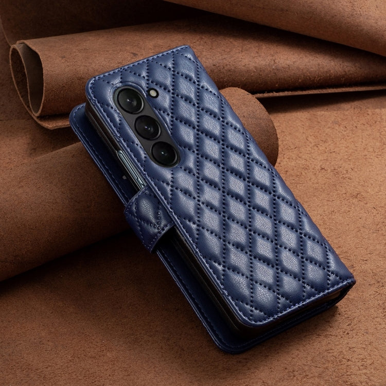 For Samsung Galaxy Z Fold4 Diamond Lattice Wallet Leather Flip Phone Case