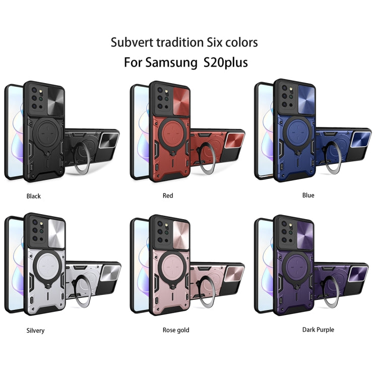 For Samsung Galaxy S20+ CD Texture Sliding Camshield Magnetic Holder Phone Case