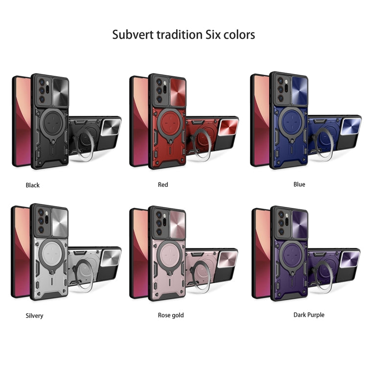 For Samsung Galaxy Note20 Ultra CD Texture Sliding Camshield Magnetic Holder Phone Case