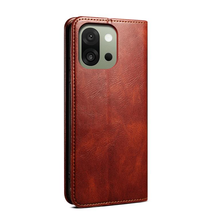 For OnePlus 13s 5G Oil Wax Crazy Horse Texture Leather Phone Case