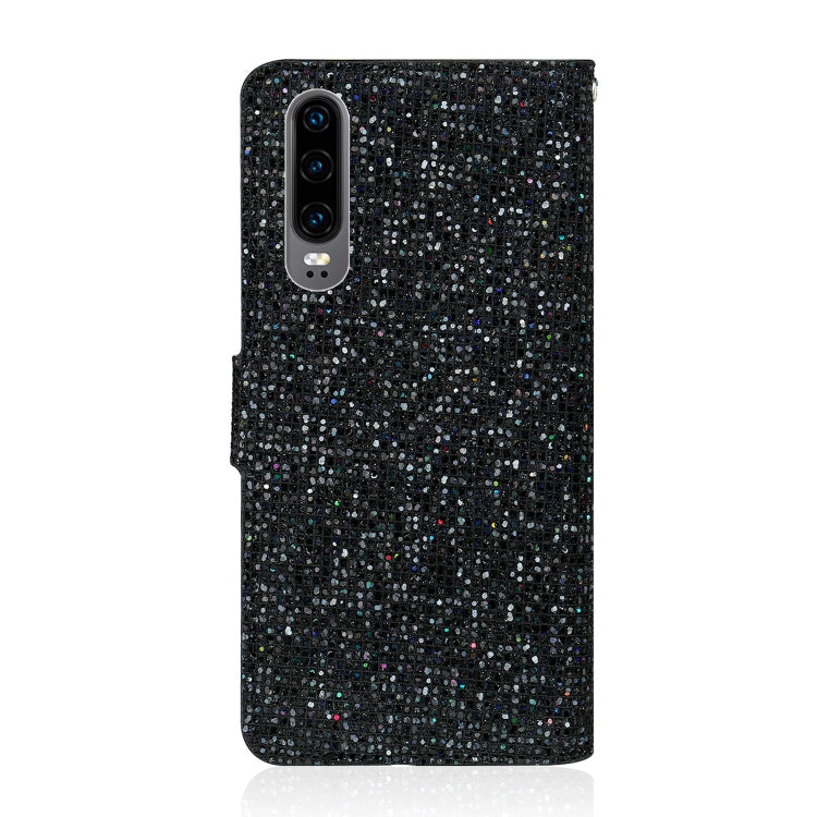 For Huawei P30 Glitter Powder Horizontal Flip Leather Case with Card Slots & Holder & Lanyard