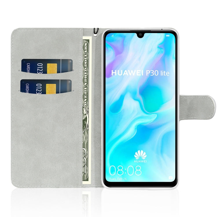 For Huawei P30 Lite Glitter Powder Horizontal Flip Leather Case with Card Slots & Holder & Lanyard