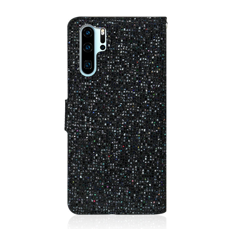 For Huawei P30 Pro Glitter Powder Horizontal Flip Leather Case with Card Slots & Holder & Lanyard