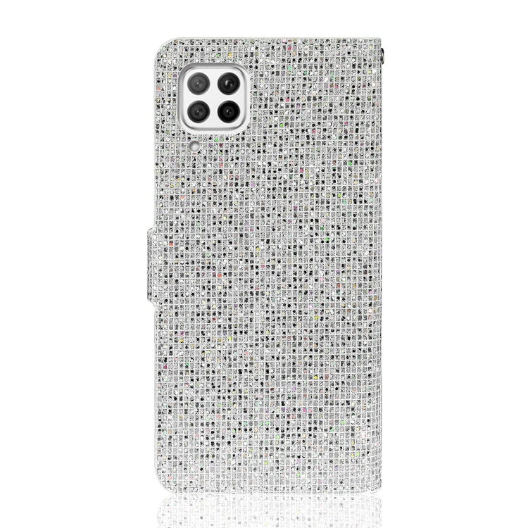 For Huawei P40 Lite Glitter Powder Horizontal Flip Leather Case with Card Slots & Holder & Lanyard
