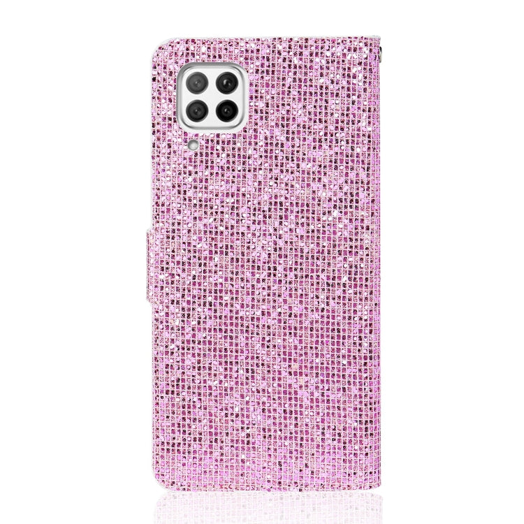 For Huawei P40 Lite Glitter Powder Horizontal Flip Leather Case with Card Slots & Holder & Lanyard