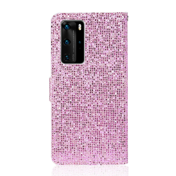 For Huawei P40 Pro Glitter Powder Horizontal Flip Leather Case with Card Slots & Holder & Lanyard