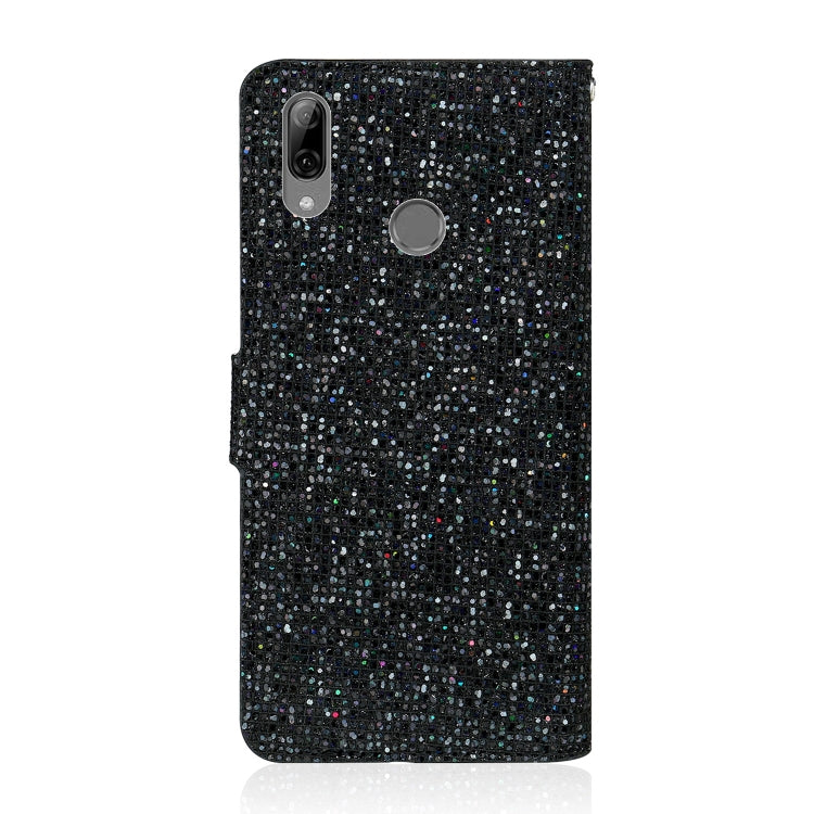 For Huawei P Smart (2019) Glitter Powder Horizontal Flip Leather Case with Card Slots & Holder & Lanyard