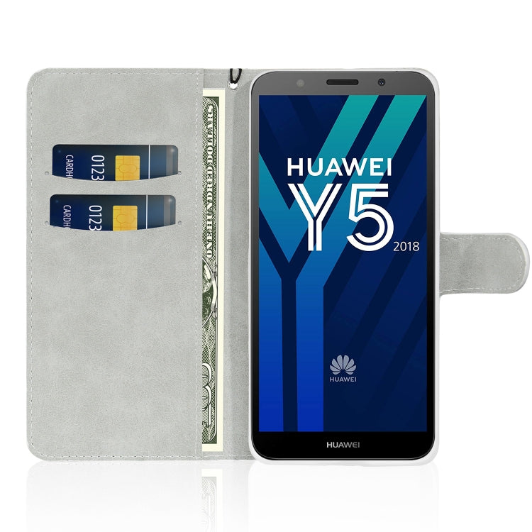 For Huawei Y5 (2018) Glitter Powder Horizontal Flip Leather Case with Card Slots & Holder & Lanyard