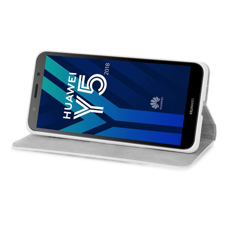 For Huawei Y5 (2018) Glitter Powder Horizontal Flip Leather Case with Card Slots & Holder & Lanyard