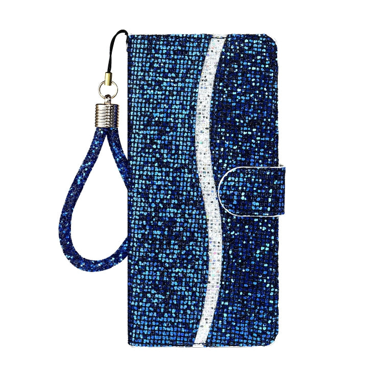 For Huawei Y5 (2019) Glitter Powder Horizontal Flip Leather Case with Card Slots & Holder & Lanyard