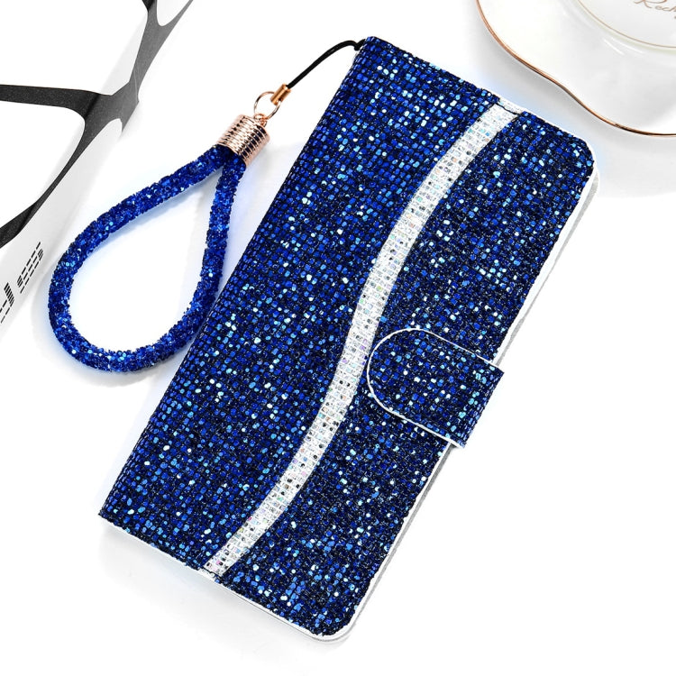 For Huawei Honor 8A / Y6 (2019) Glitter Powder Horizontal Flip Leather Case with Card Slots & Holder & Lanyard