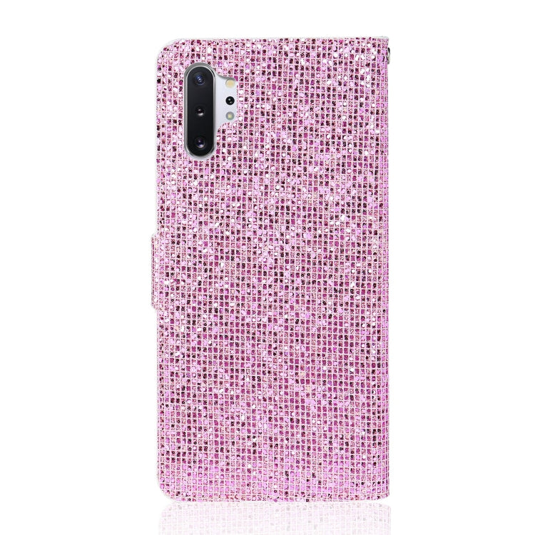 For Samsung Galaxy Note 10 Plus Glitter Powder Horizontal Flip Leather Case with Card Slots & Holder & Lanyard