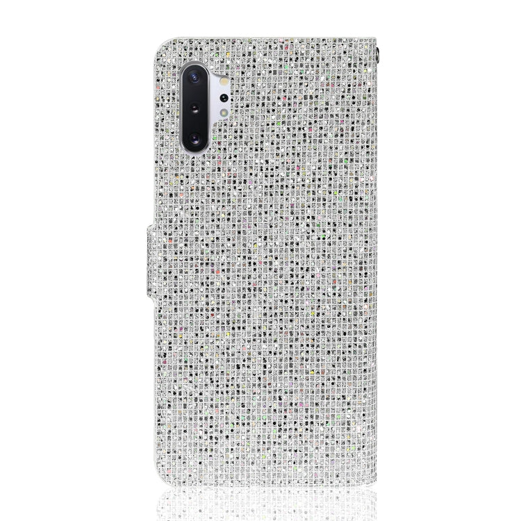 For Samsung Galaxy Note 10 Plus Glitter Powder Horizontal Flip Leather Case with Card Slots & Holder & Lanyard