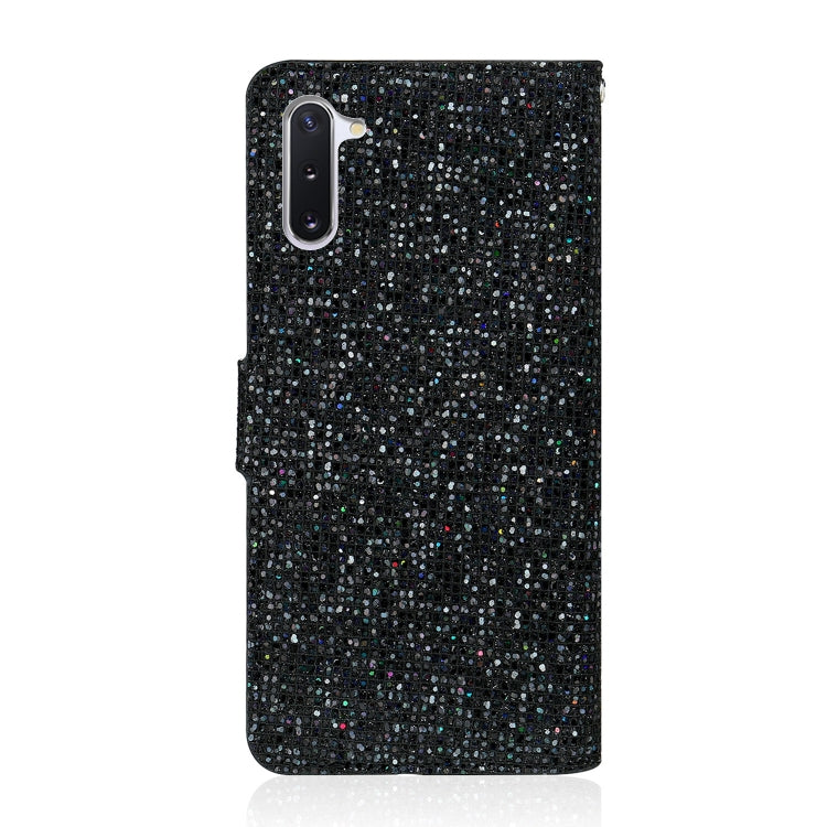 For Samsung Galaxy Note 10 Glitter Powder Horizontal Flip Leather Case with Card Slots & Holder & Lanyard