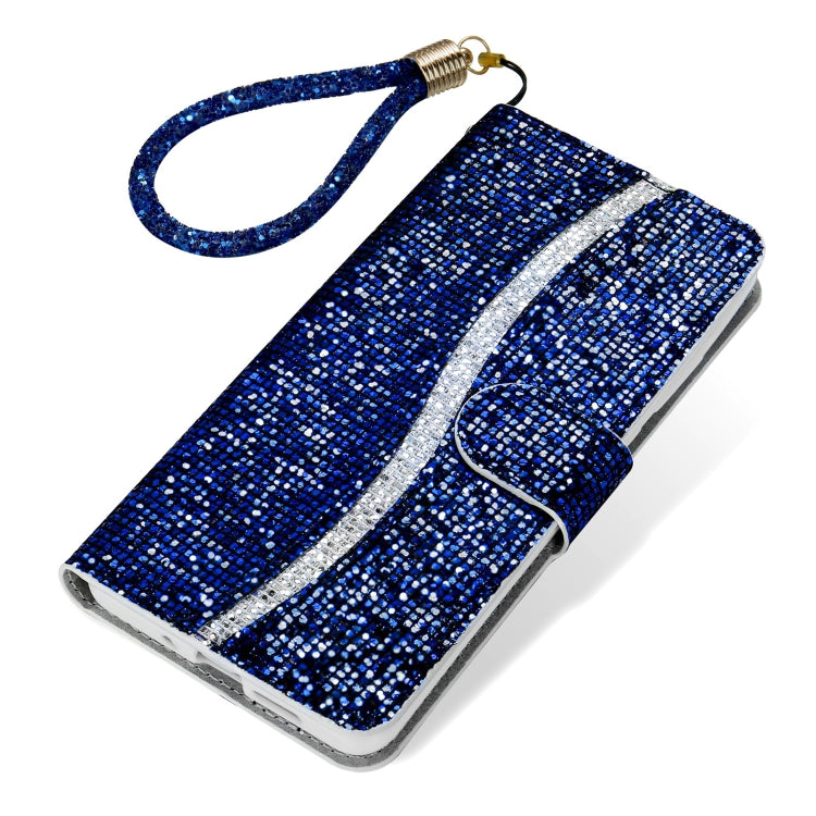 For Samsung Galaxy Note 10 Glitter Powder Horizontal Flip Leather Case with Card Slots & Holder & Lanyard