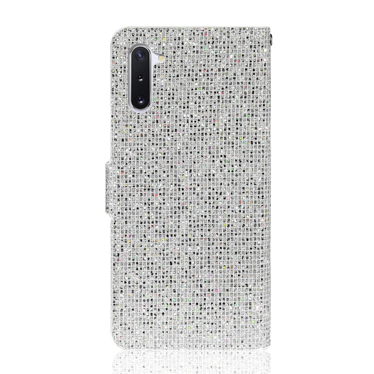 For Samsung Galaxy Note 10 Glitter Powder Horizontal Flip Leather Case with Card Slots & Holder & Lanyard