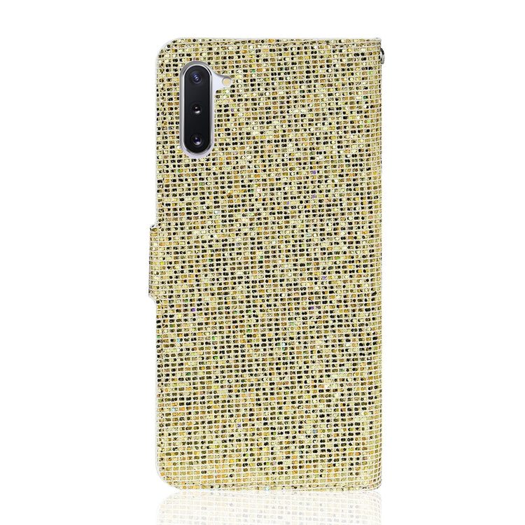 For Samsung Galaxy Note 10 Glitter Powder Horizontal Flip Leather Case with Card Slots & Holder & Lanyard